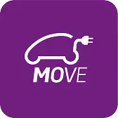 Icône du logo des voitures électrique move